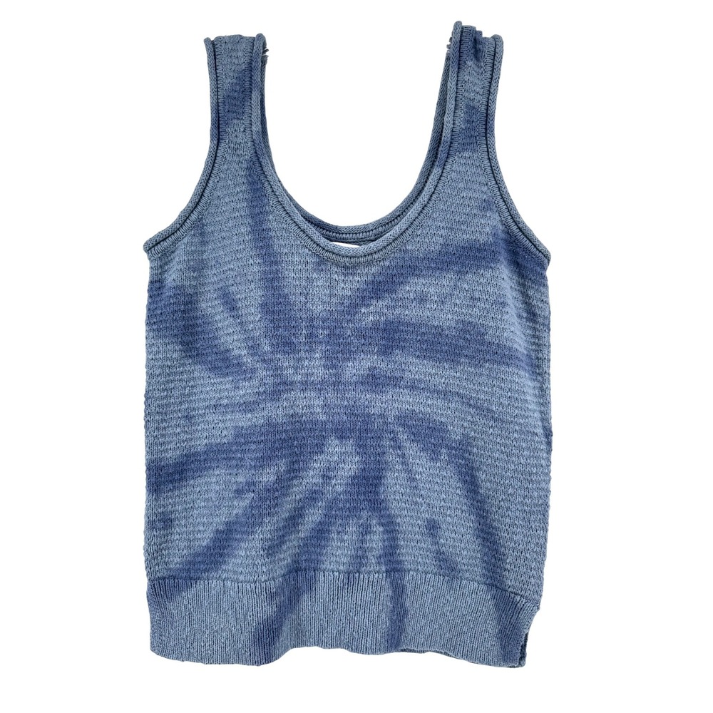 Madewell Womens Blue Tie Dye Cotton Knit Sweater Tank Top XXS Beach Summer